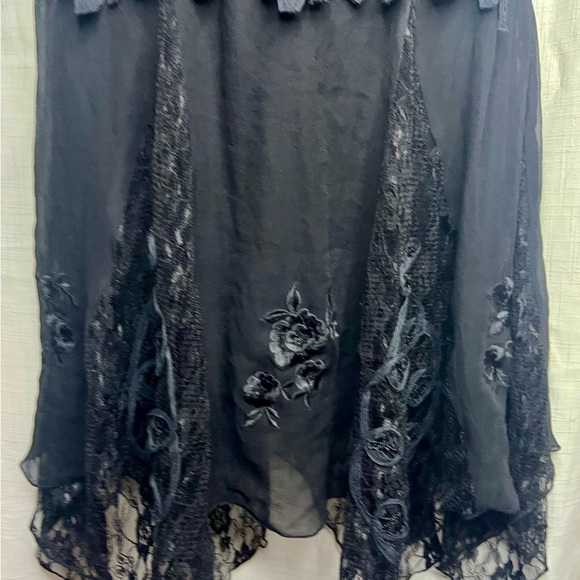 Chic Black Floral Lace Maxi Dress M - Picture 6 of 6